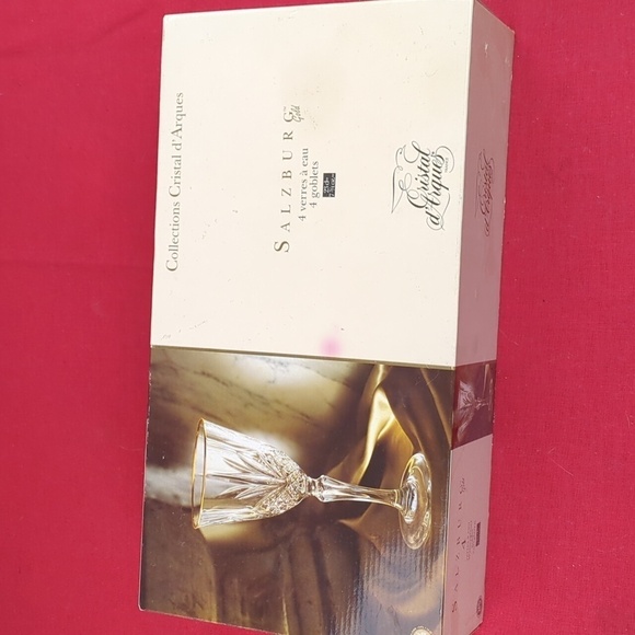 Salzburg Crystal d'Arques Gold Rimmed Goblets Set Of Four - Picture 3 of 9